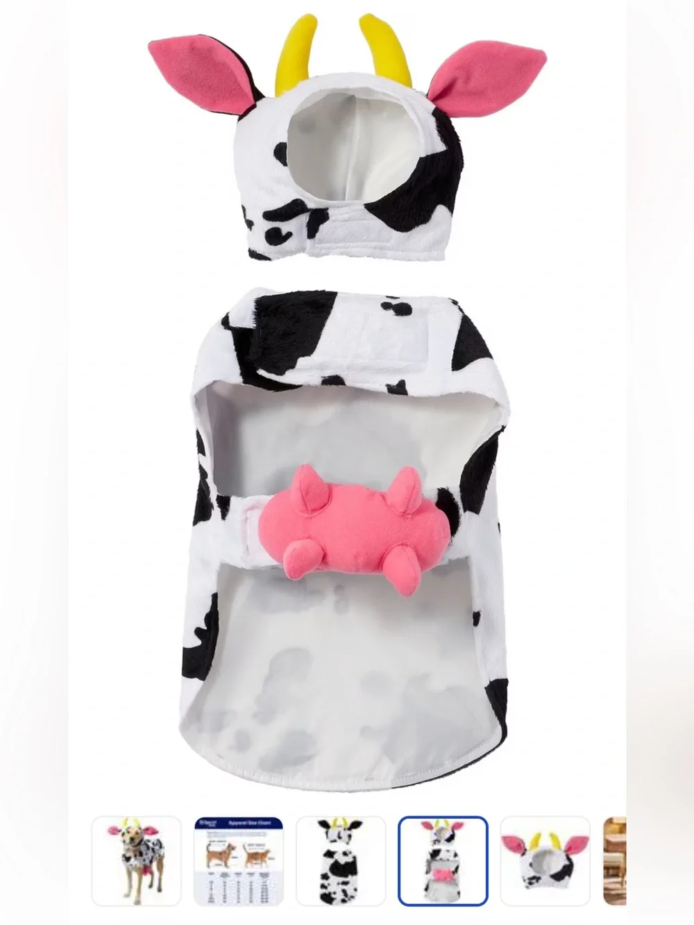 Cow Halloween costume for dog XXL